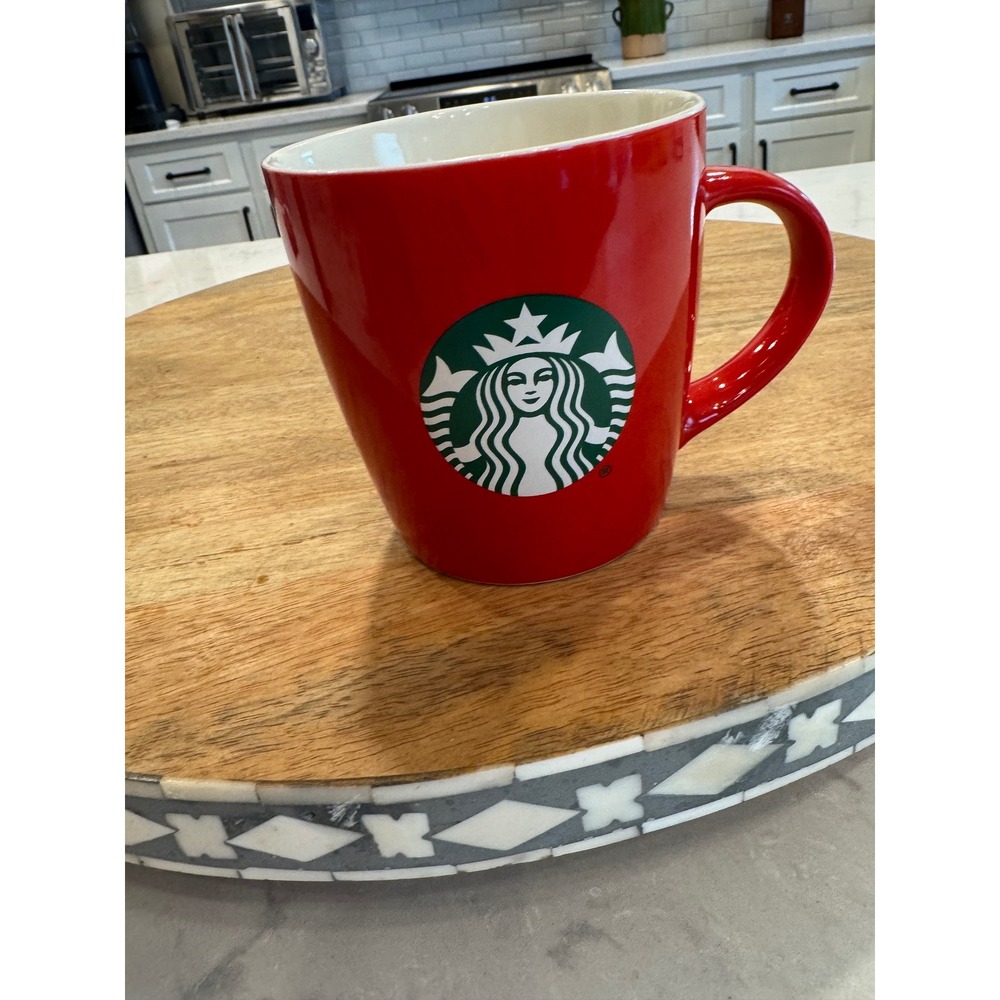 Starbucks Red Ceramic Coffee Mug 12oz Siren Logo 2021 Holiday Collection